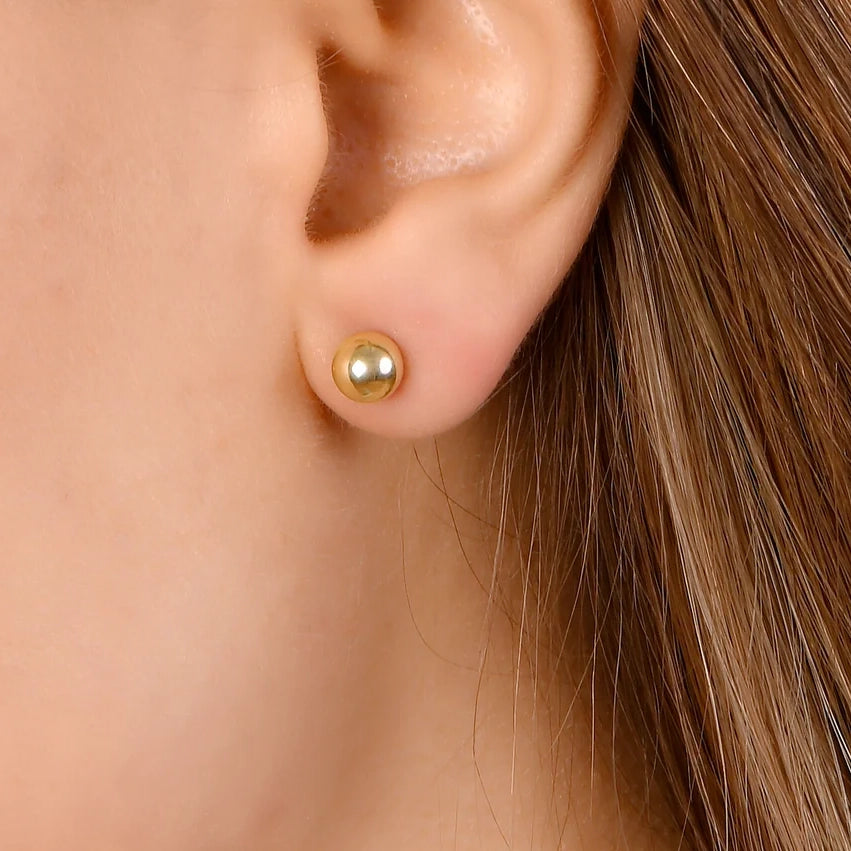 14K Gold Ball Studs
