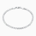 Sterling Silver Italian 3.5mm Bismark Mesh Link Chain Bracelet