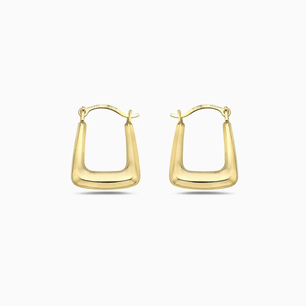 14K Gold Square Hoop Earrings