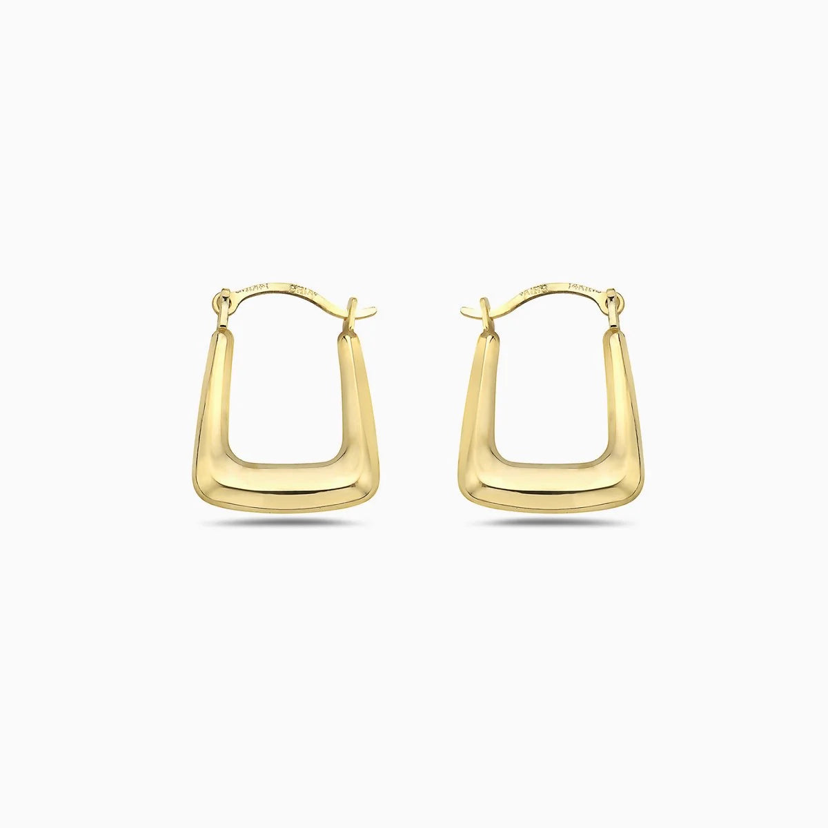 14K Gold Square Hoop Earrings