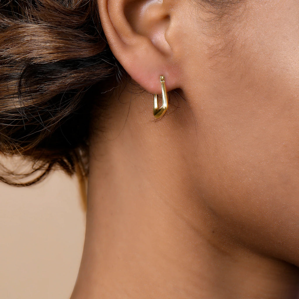 14K Gold Square Hoop Earrings