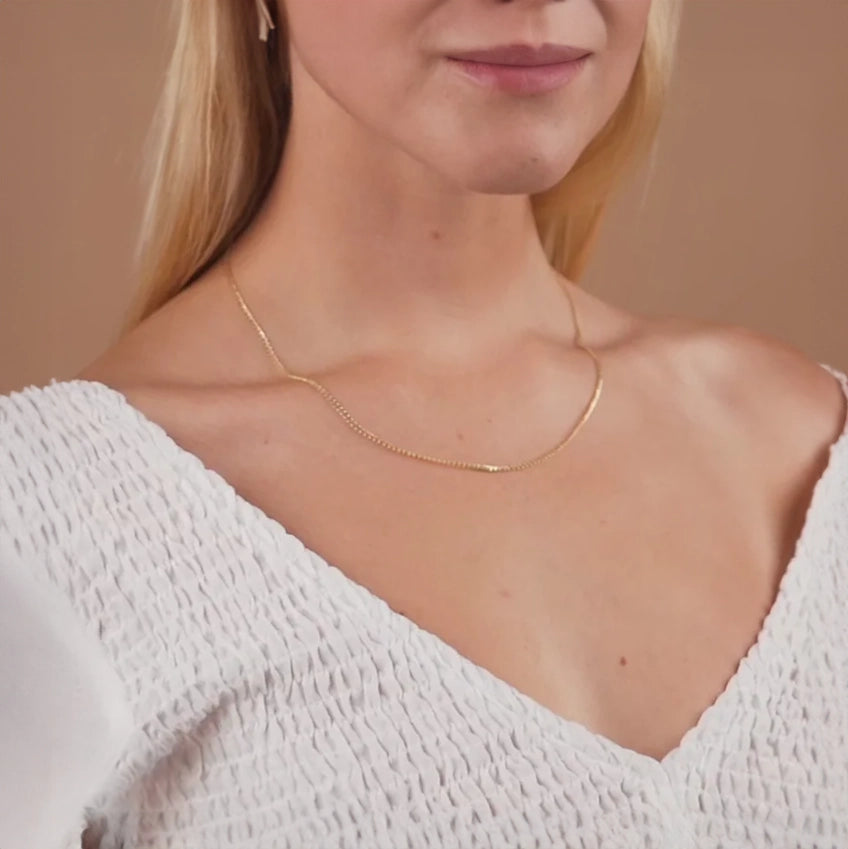14K Gold Curb Chain Necklace