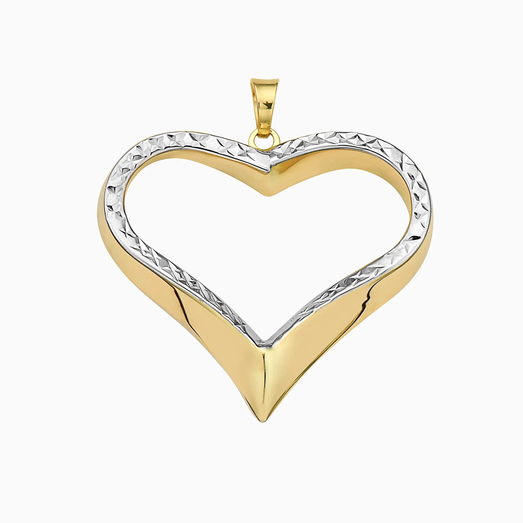 14K Two Toned Gold Heart Pendant