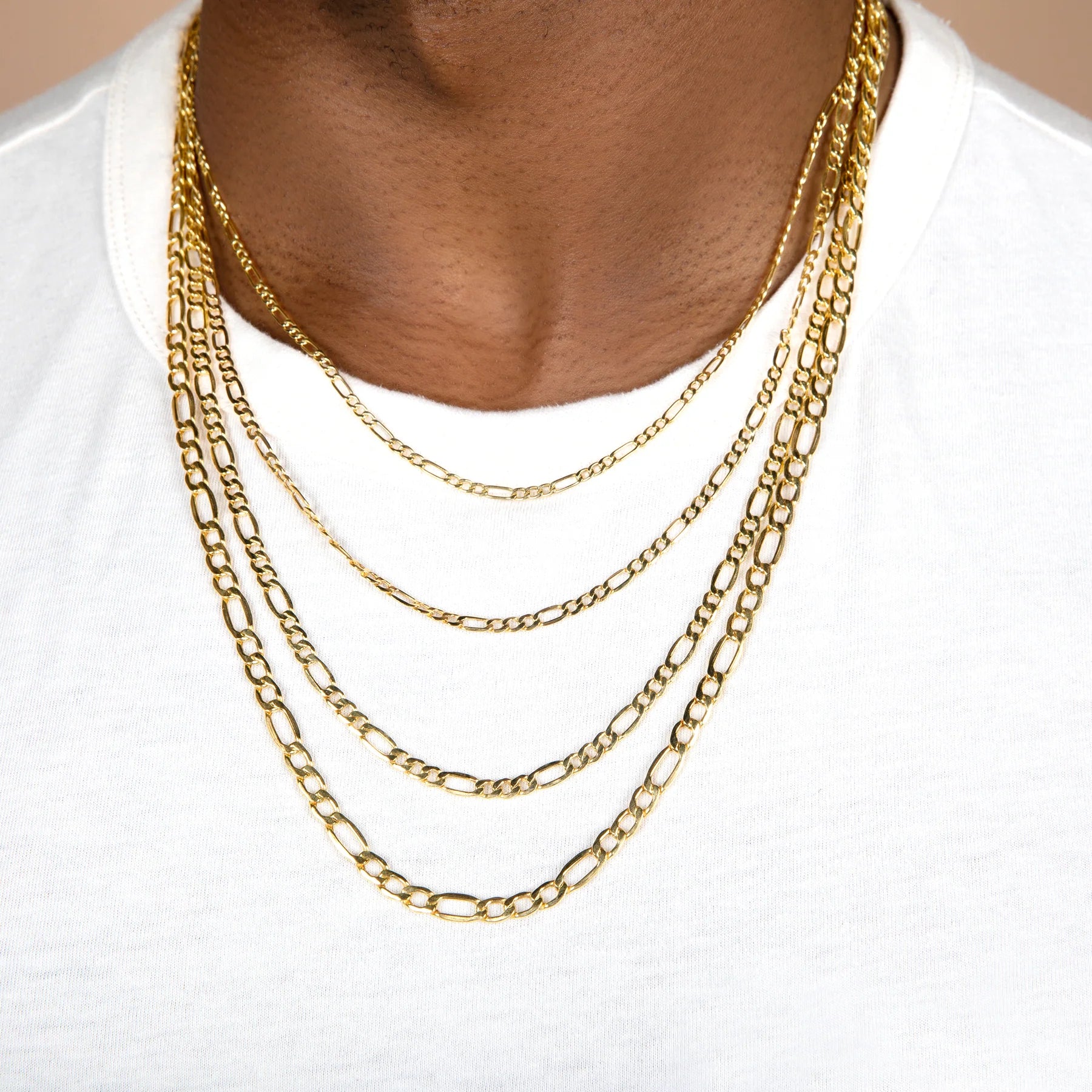 14K Gold Figaro Chain Necklace