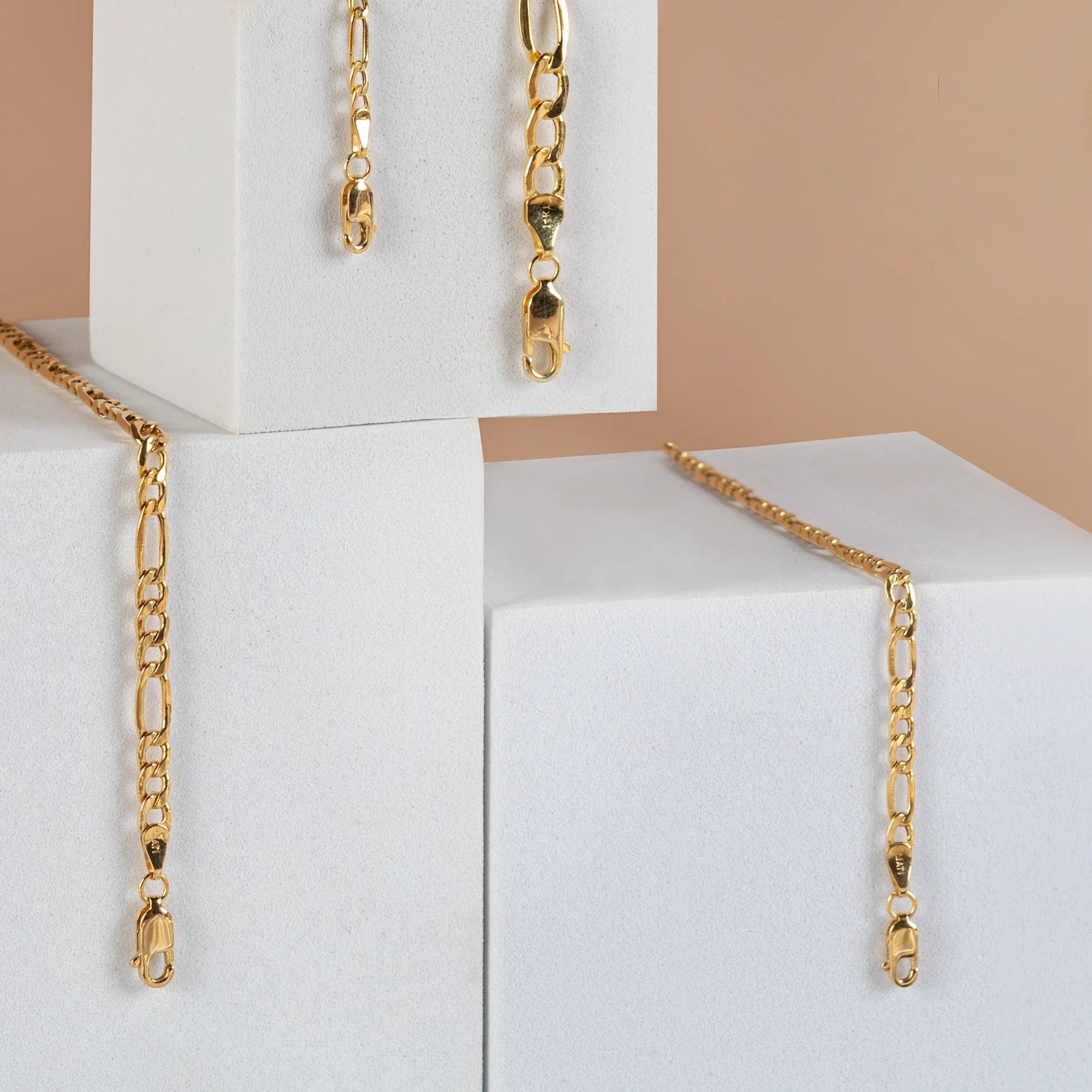 14K Gold Figaro Chain Necklace