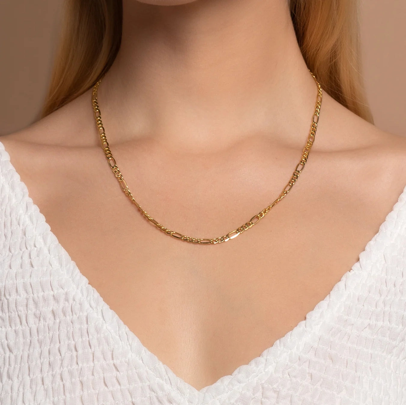 14K Gold Figaro Chain Necklace