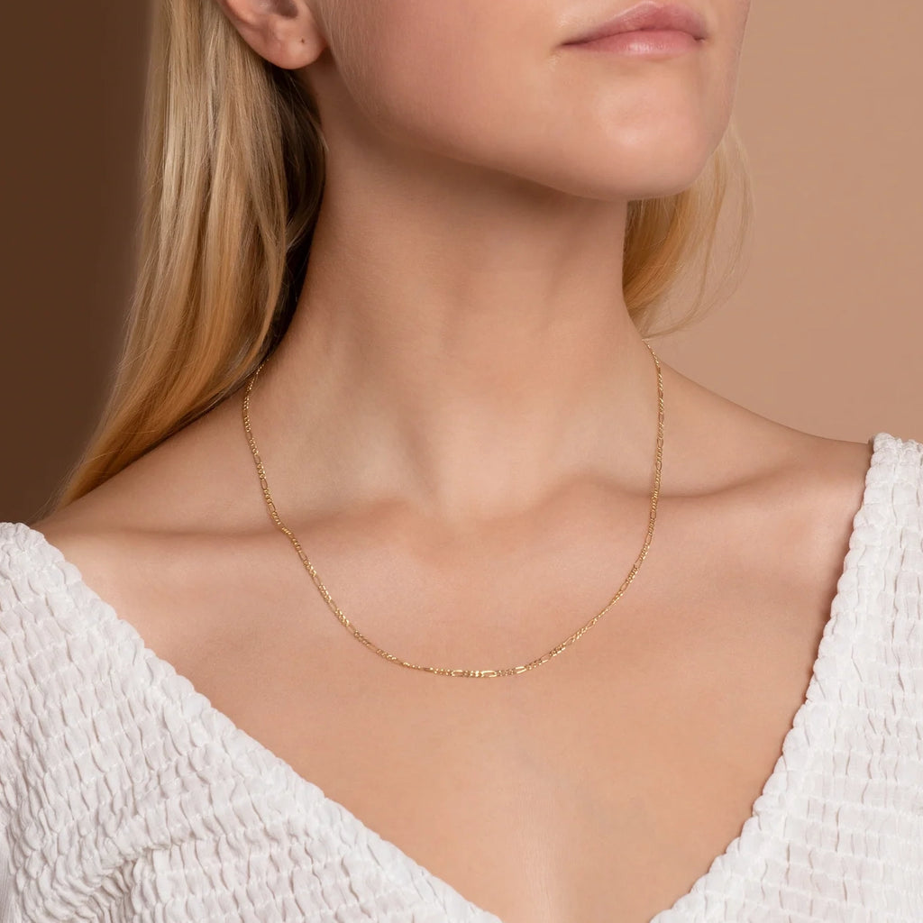 14K Gold Figaro Chain Necklace