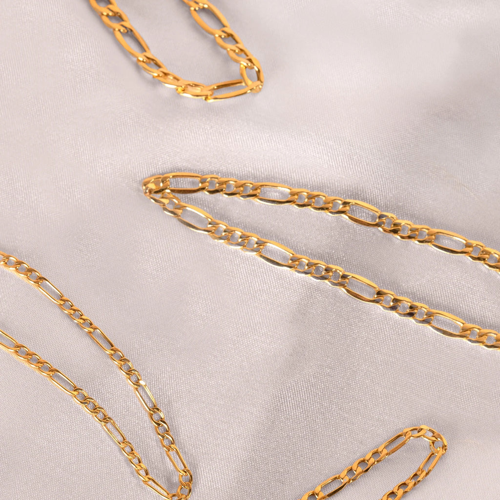 14K Gold Figaro Chain Necklace