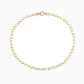 14K Gold Open Heart Link Chain Bracelet