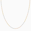 10K Solid Gold 3 tone Diamond Cut Mirror Chain Necklace