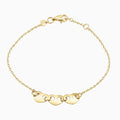 14K Gold Triple Heart Bracelet