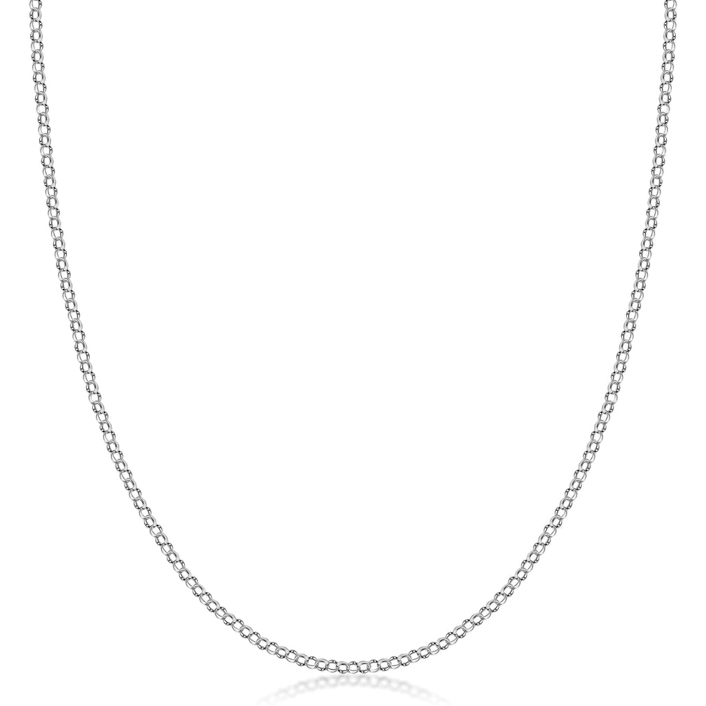 10K Gold 2.0MM Round Rolo Link Chain Necklace