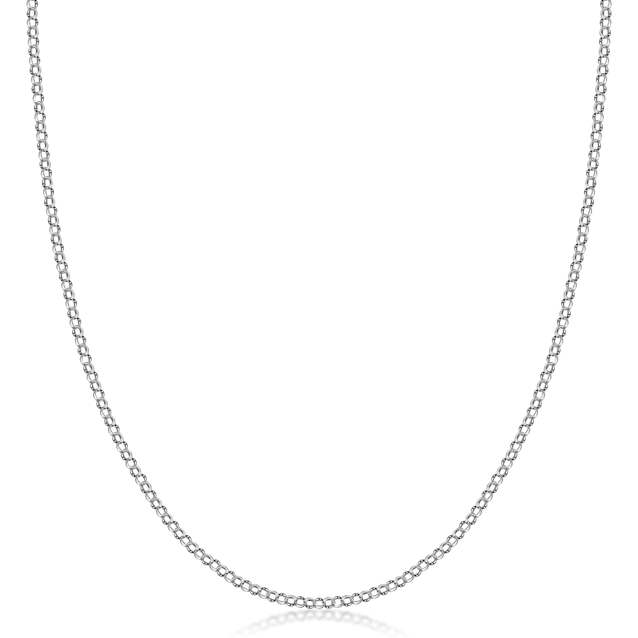 10K Gold 2.0MM Round Rolo Link Chain Necklace