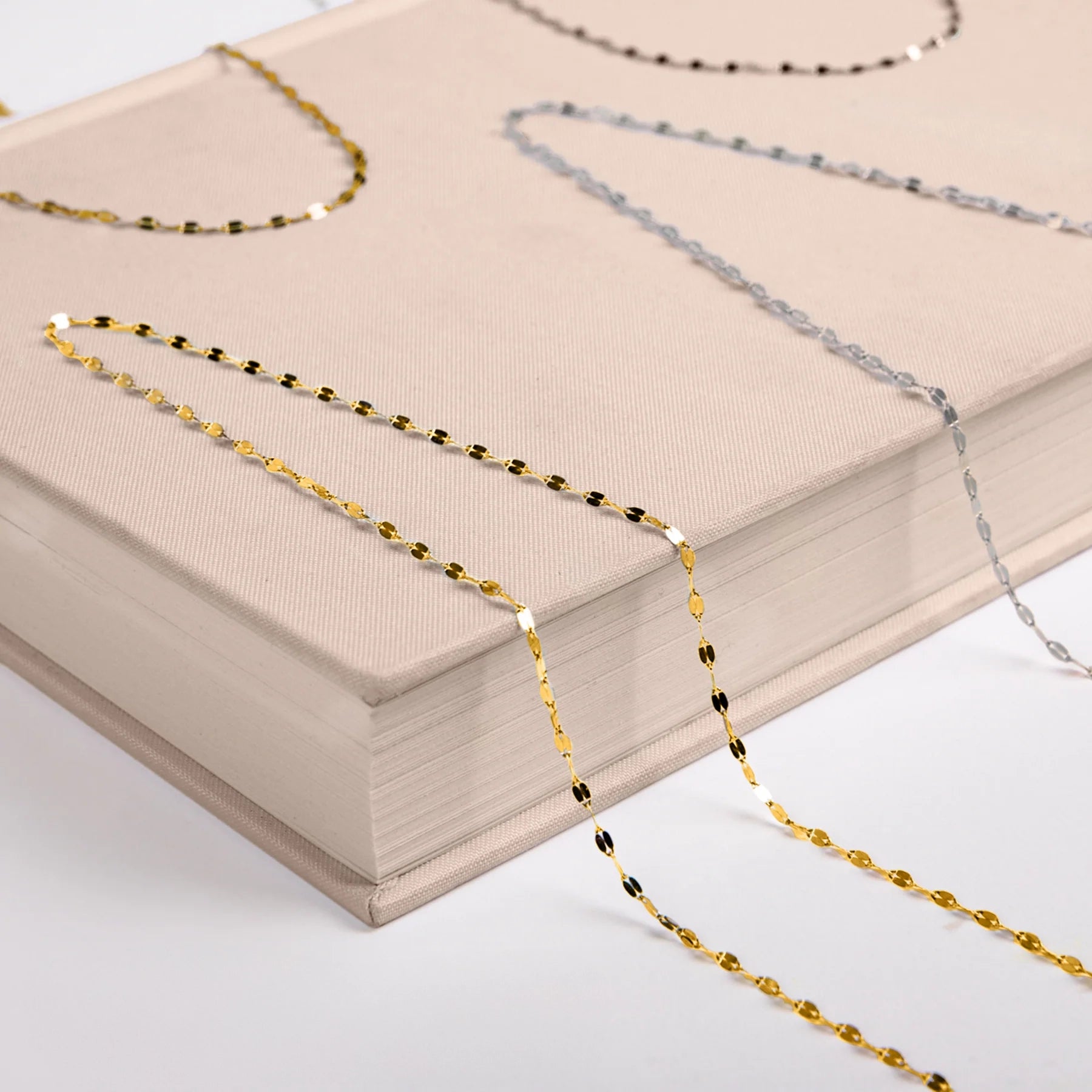 14K Gold Mirror Chain Necklace