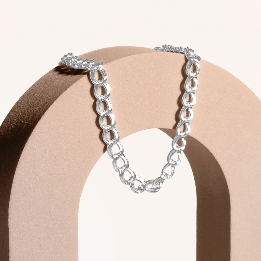 Silver Cuban Curb Link Chain Bracelet